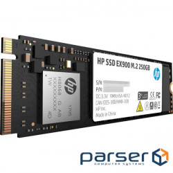 Твердотільний накопичувач M.2 250Gb, HP EX900, PCI-E 4x, 3D TLC, 2000/ 1000 MB/ s (2YY43AA)