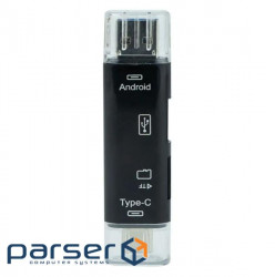 Кардрідер Dynamode 3-in-1 OTG Smart TF/MicroSD(HC) & USB 2.0 to Type-C & Micro USB пластик ч (D-188)