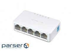 Network switch Cisco SG350X-48-K9-EU Тип - управляемый 3-го уровня, форм-фактор - в стойку, количество портов - 54, порты - SFP+, Gigabit Ethernet, комбинированный, возможность удаленного управления - управляемый, коммутационная способность - 176 Гбит/ с, размер таблицы МАС-адресов - 64000 Кб, корпус - Металический, 48x10/ 100/ 1000TX, 2хSFP+ Mercusys MS105
